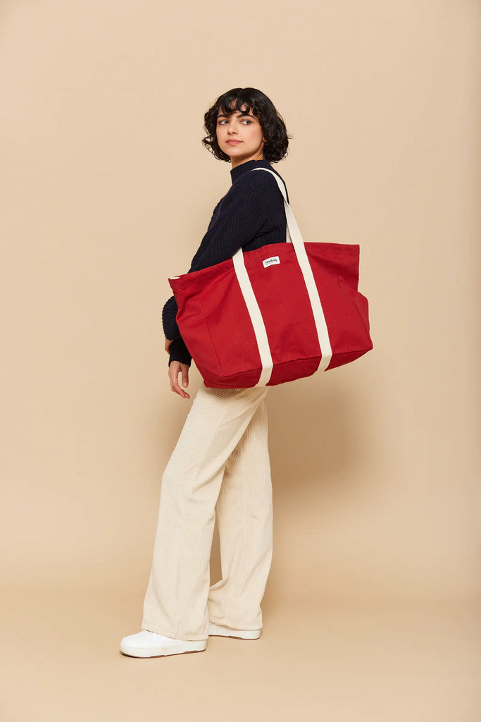 Sac week-end jean terracotta femme 
