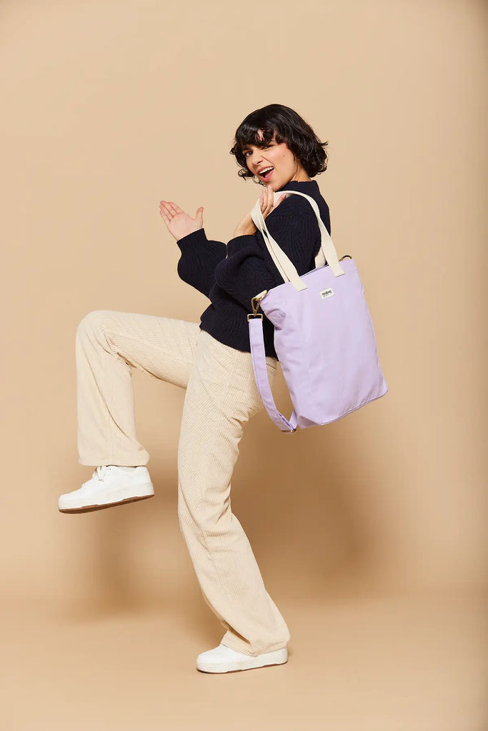Sac cabas vertical tote bag Paul lilas femme