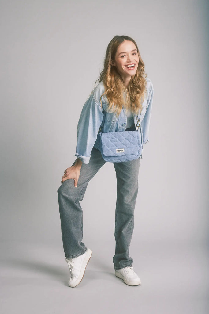 Sac à main margault matelassé femme denim bleu